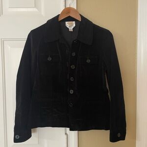 Talbots Black Blazer Velvet Suit Jacket